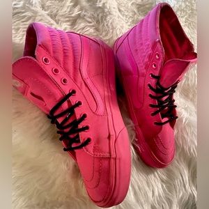 Neon Pink Vans High Tops